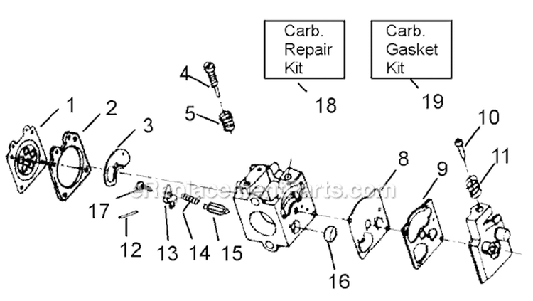 Page A Diagram and Parts List for GTI52  Weed Eater Trimmer